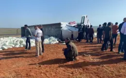 Siverek- Diyarbakır karayolunda tır devrildi!…