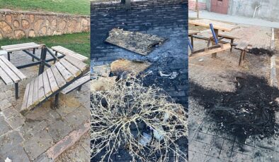 Eyyübiye’de Park’taki Banklar ateşe verildi!