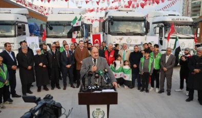 Urfa’dan Suriye’ye 5 tır insani yardım konvoyu uğurlandı